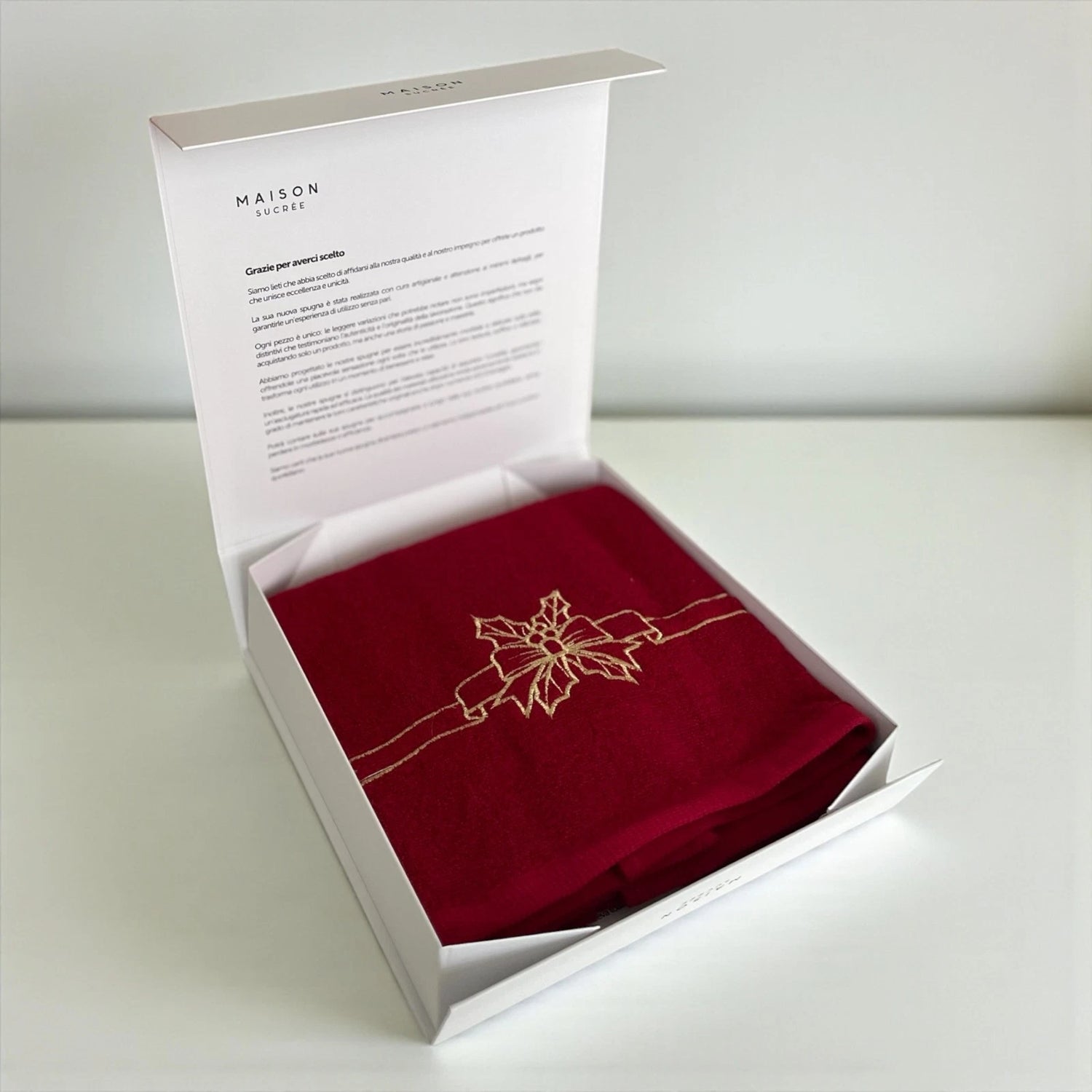 Maison Sucrèe Set Asciugamani 1+1 Natalizi in cotone Art. Preziosi 2511S20