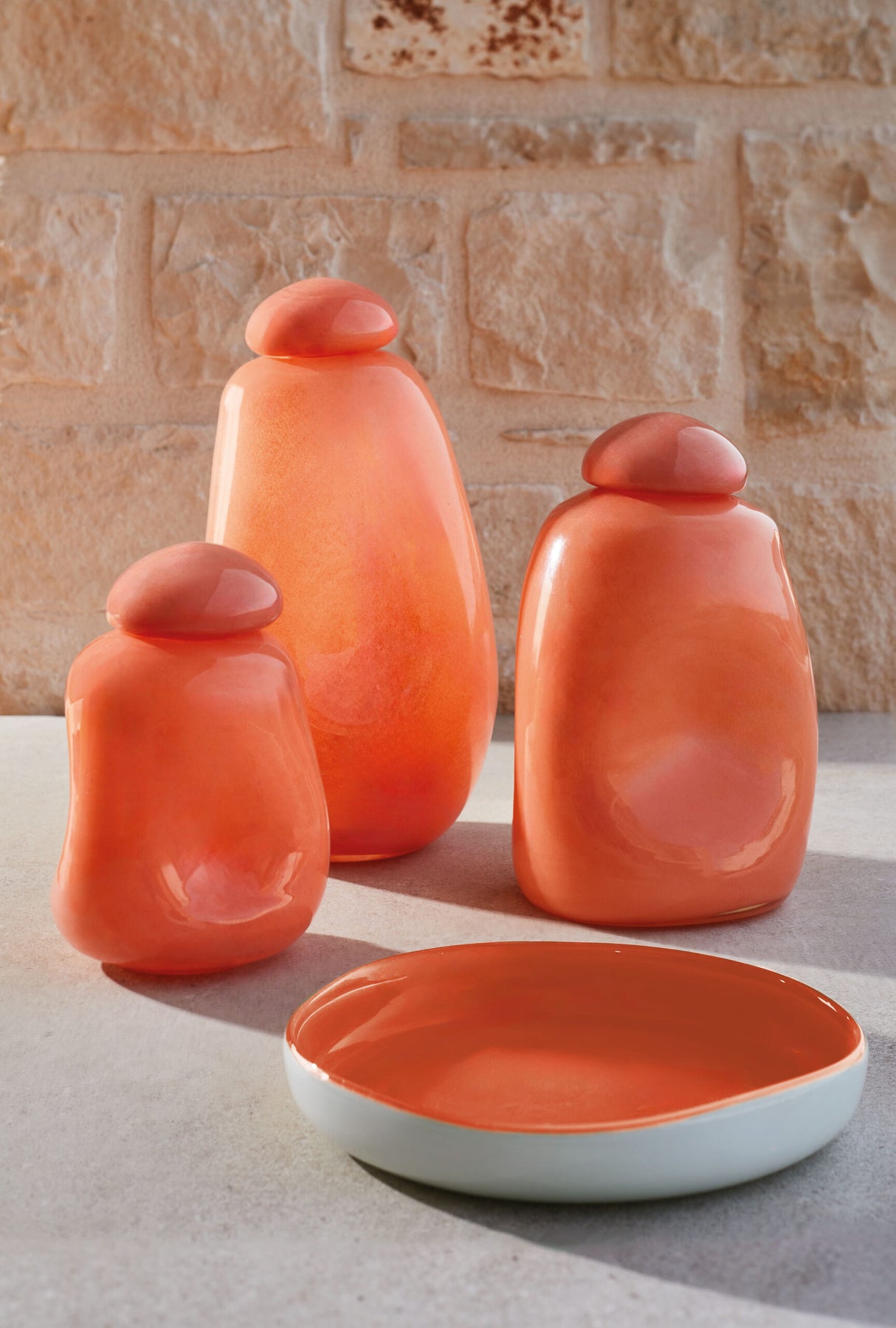 Maison Sucrée Set Vaso e Svuota tasche in Vetro Squero 2504S