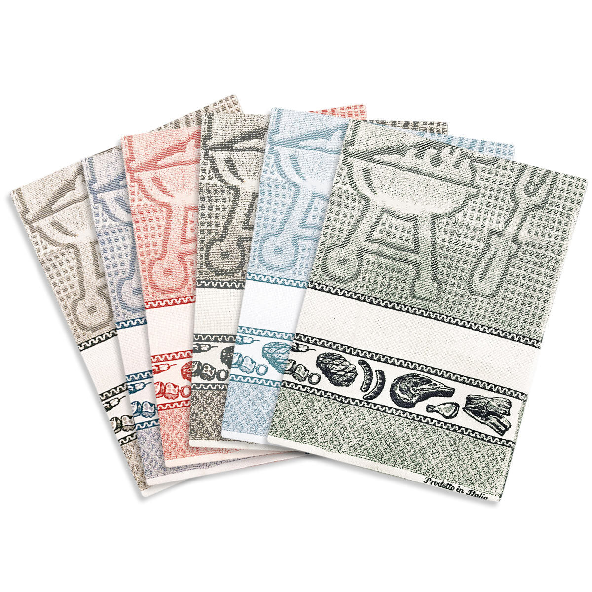 Maestri Cotonieri Confezione 6 Strofinacci Spugna Elba Carne 2602S