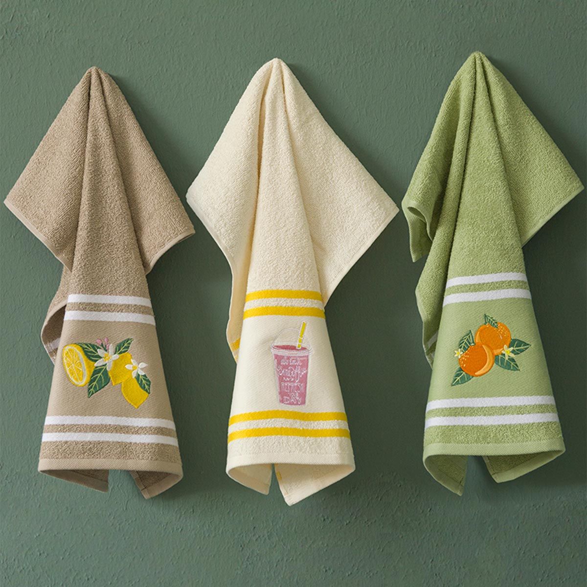 Maestri Cotonieri Set da 3 Strofinacci Agrumi 2509S14