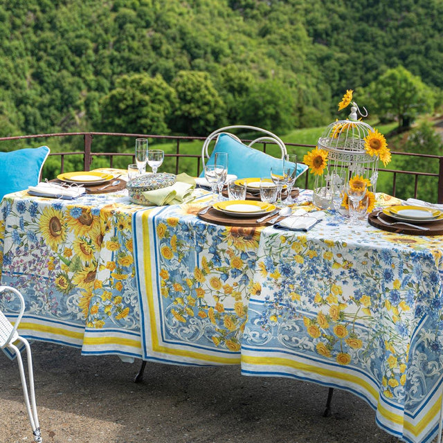 Tessitura Toscana Telerie Tovaglia e Runner in 100% Puro lino Sungarden - Varie dimensioni - Passarelli Biancheria