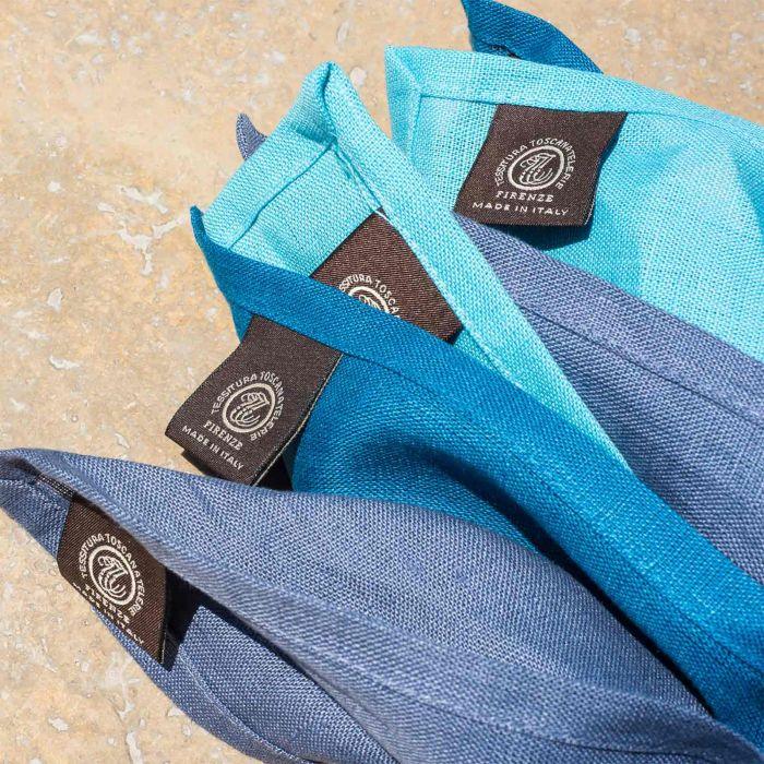 Tessitura Toscana Confezione da 6 Tovaglioli in Lino Tinta Unita Tiziano B44 - Passarelli Biancheria