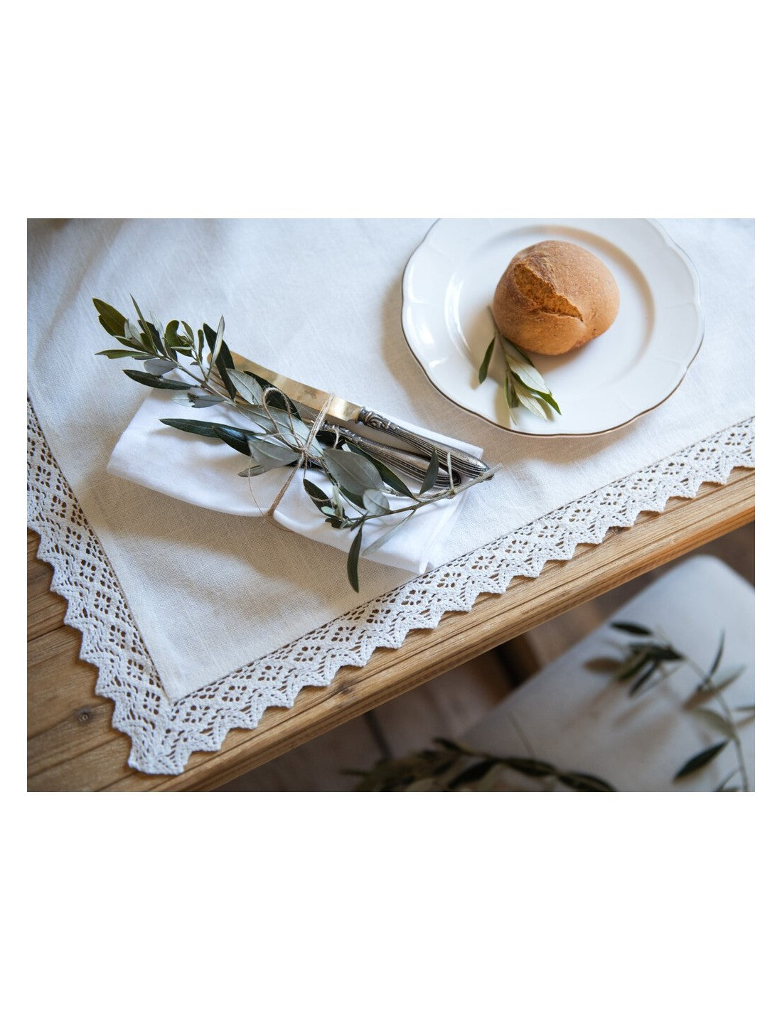 Blanc Mariclò Tovaglia bianca da 12 con Pizzo Dentelle A3916099BI 0612B392