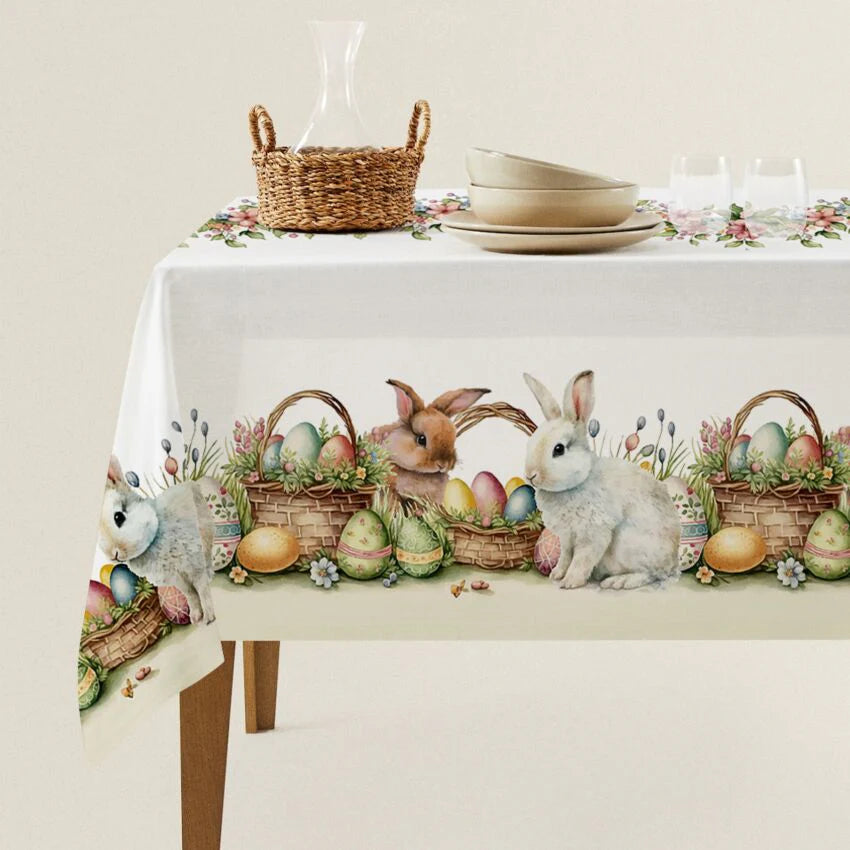 Tovaglia in Cotone Pasqua 140x240cm. - Disegni Varie 2504S