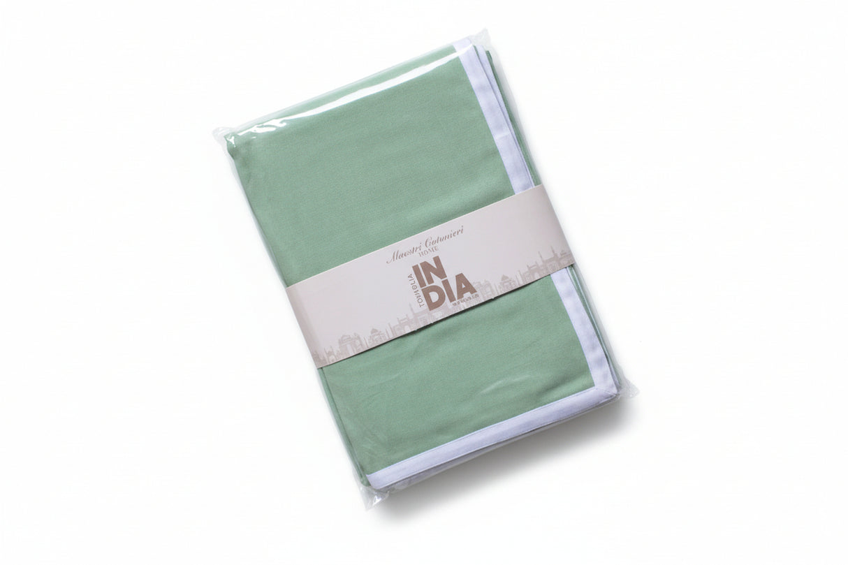 Maestri Cotonieri Tovaglia India in Panama di Cotone con Bordo Bianco – Varie Dimensioni