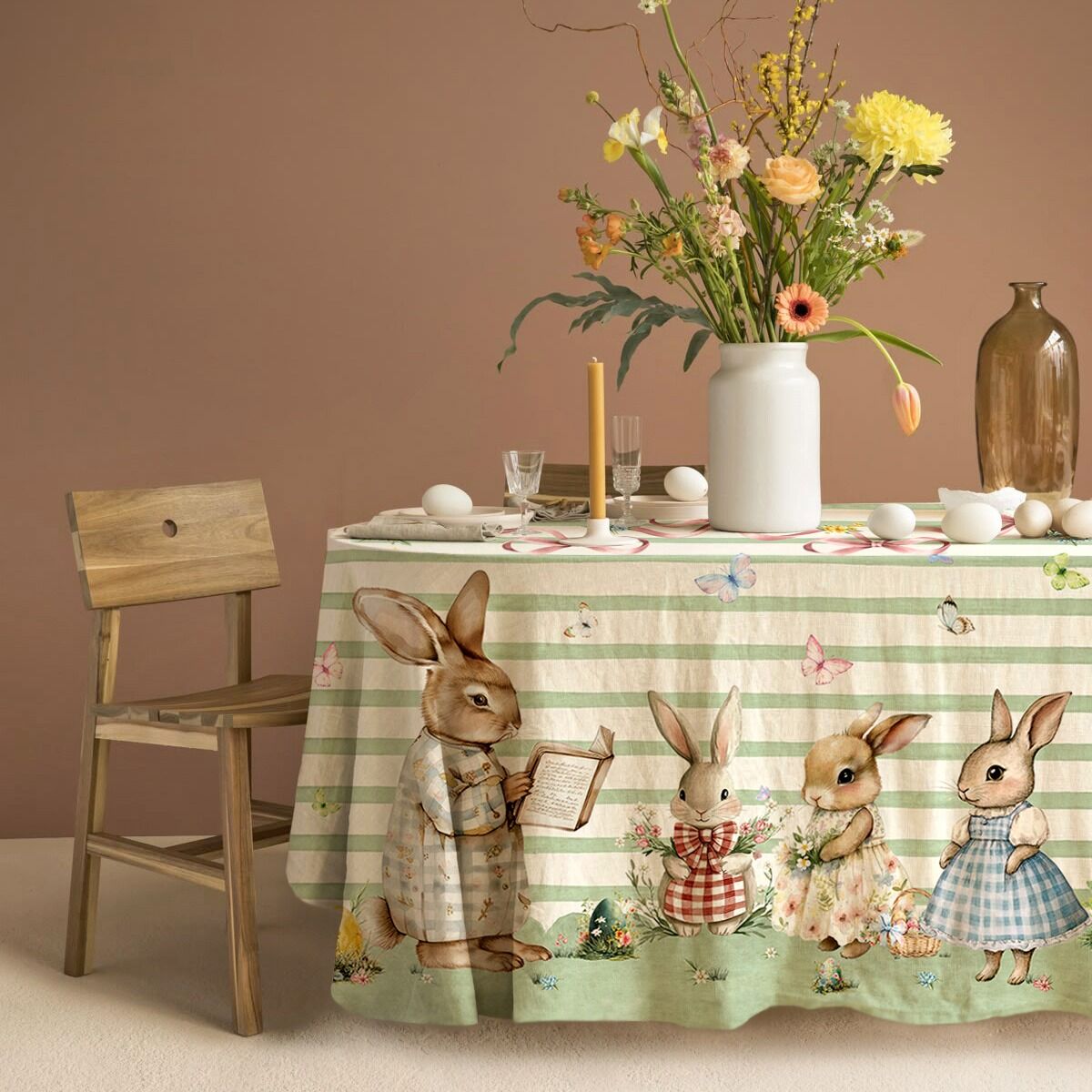 Maestri Cotonieri Tovaglia in cotone Disegno Nonno Coniglio - Varie Dimensioni