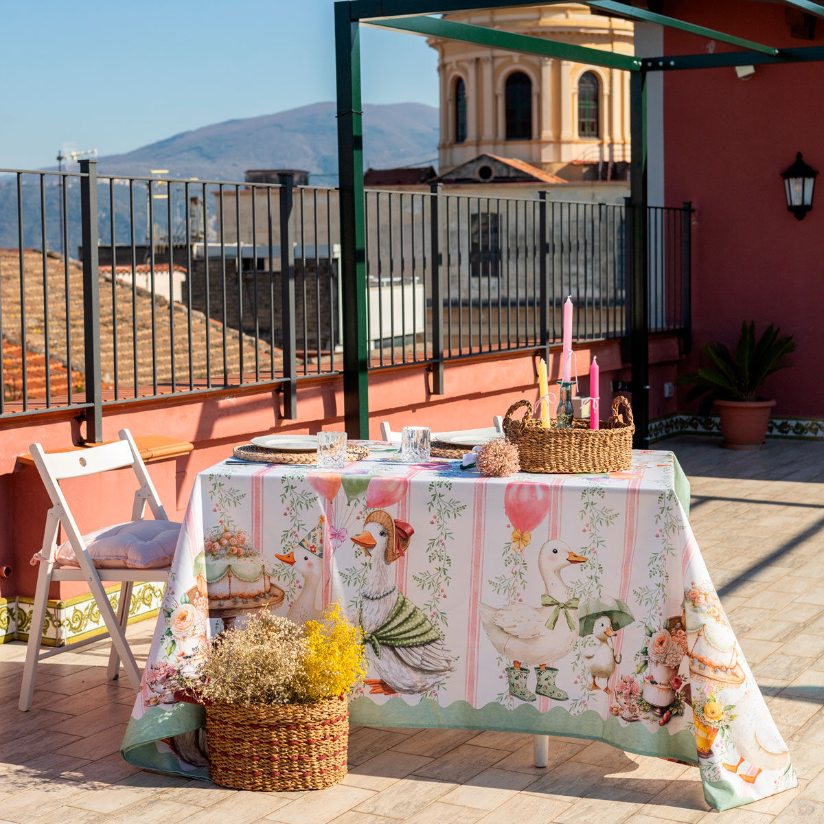 Maestri Cotonieri Tovaglia in cotone Disegno Paperina - Varie Dimensioni