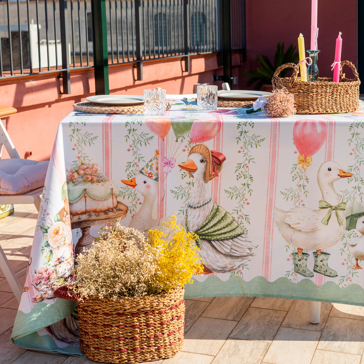 Maestri Cotonieri Tovaglia in cotone Disegno Paperina - Varie Dimensioni