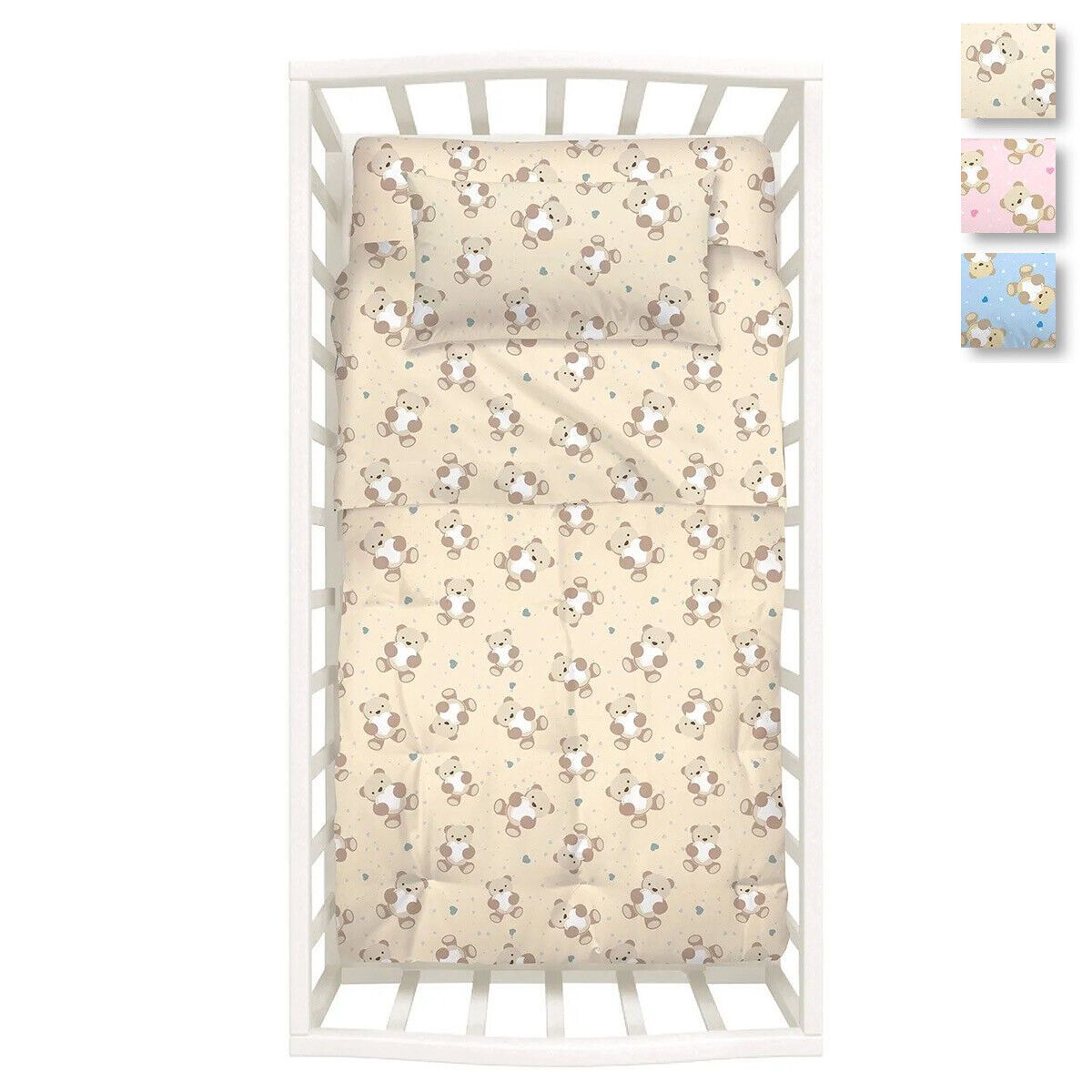 Caleffi Kids Copriletto Con Paracolpi In Cotone Orsacchiotti Baby 2505S60