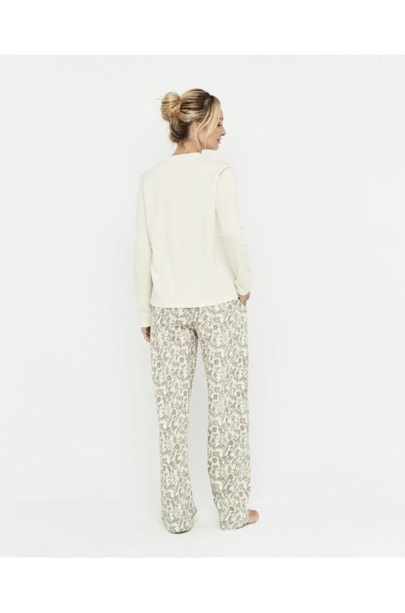 Selmark pigiama invernale da Donna in cotone felpato P13373