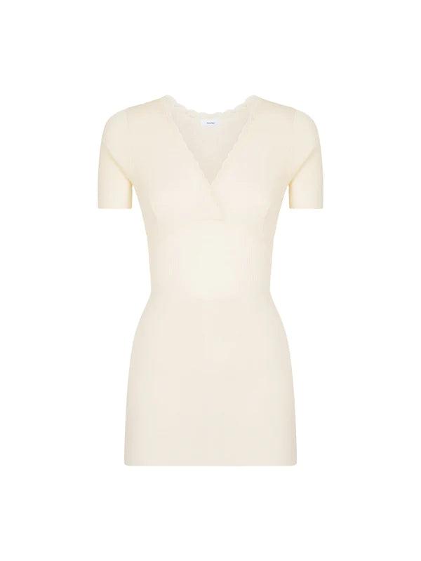 Ragno Maglia Intima da Donna Maniche Corte con Forma Seno in Pura Lana 0041L8 S38 - Passarelli Biancheria