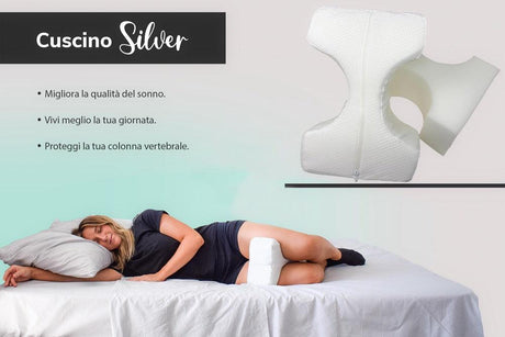 Cuscino Posturale Silver per Sciatalgia Gambe Schiena in Poliuretano Bianco S13 - Passarelli Biancheria