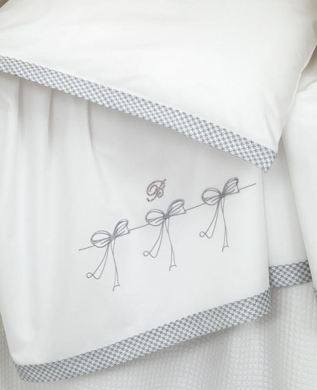 Blumarine Baby Completo Lenzuola Culla Lettino Baby Cicogna 49008 S75 - Passarelli Biancheria