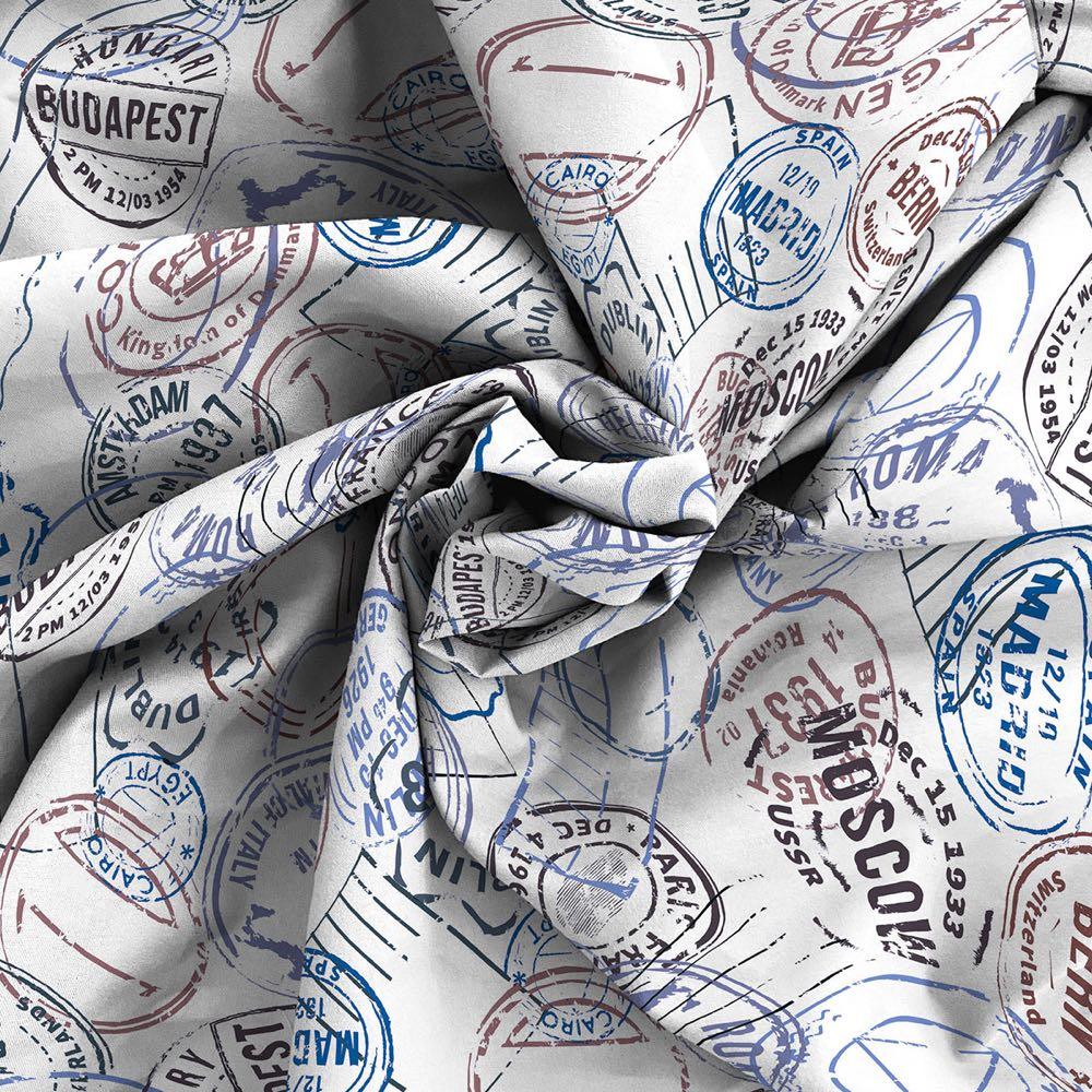 Parure Copripiumino con Federe Stampato in Microfibra Travel Life - Dimensioni Varie - Passarelli Biancheria