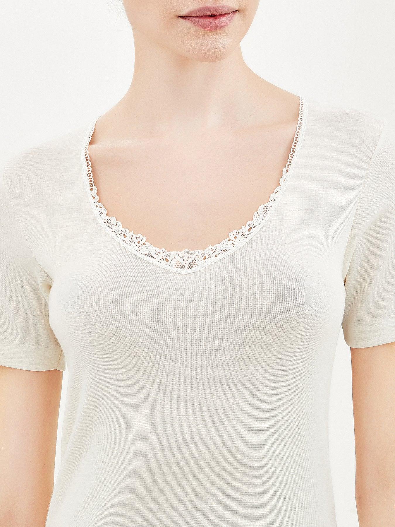 Ragno Maglia Intima a Maniche Corte in Pura Lana da Donna 073097 S27 - Passarelli Biancheria