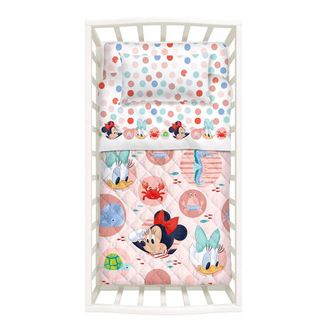 Caleffi Baby Copriletto Trapuntato + Lenzuola per Culla Minnie Baby D94 - Passarelli Biancheria