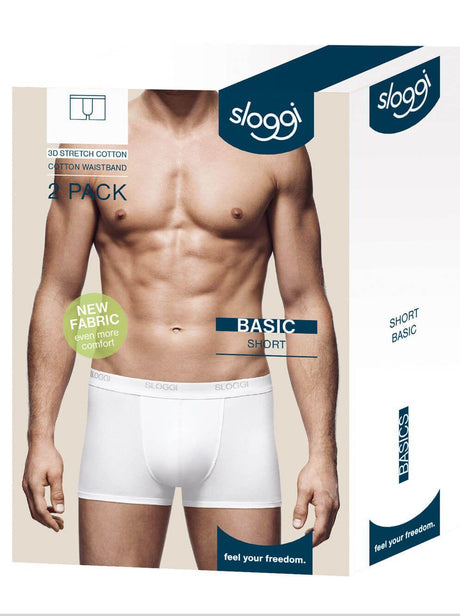 Sloggi Uomo Basic Short Bipack Confezione 2 Boxer S18 - Passarelli Biancheria