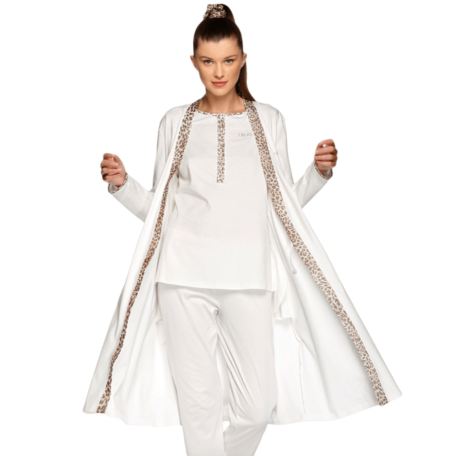 Liu Jo Vestaglia Leggera Donna Cotone Maniche Lunghe Dulcamara DL0010 S90 - Passarelli Biancheria