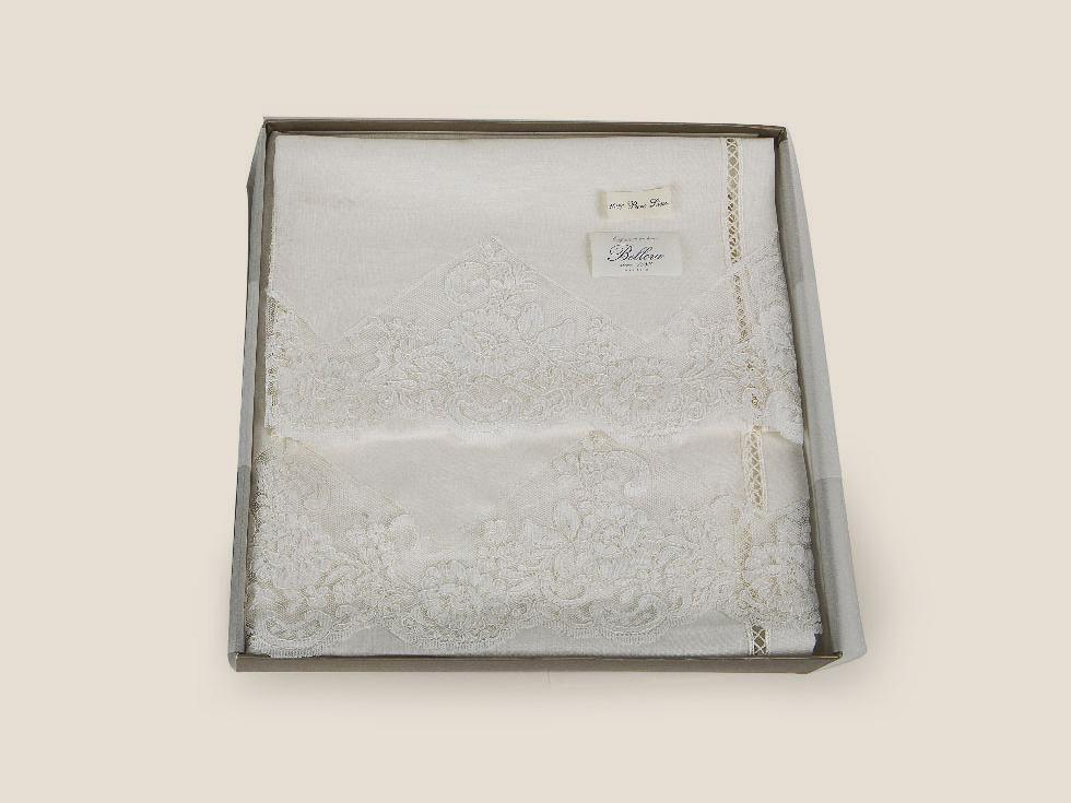 Battaglia Set Asciugamani in Puro Lino e Pizzo Rebrodè Aurora - Passarelli Biancheria