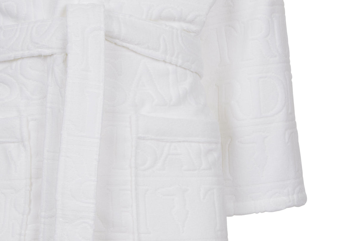 Trussardi Home Accappatoio con Cappuccio in Puro Cotone Overlogo S120 - Passarelli Biancheria