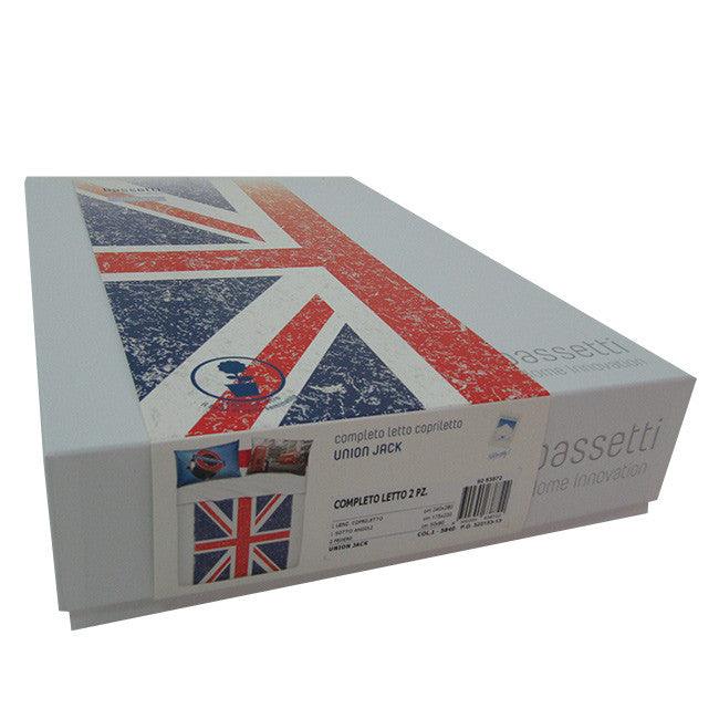 Bassetti Completo Lenzuola Matrimoniale Union Jack London S70 - Passarelli Biancheria