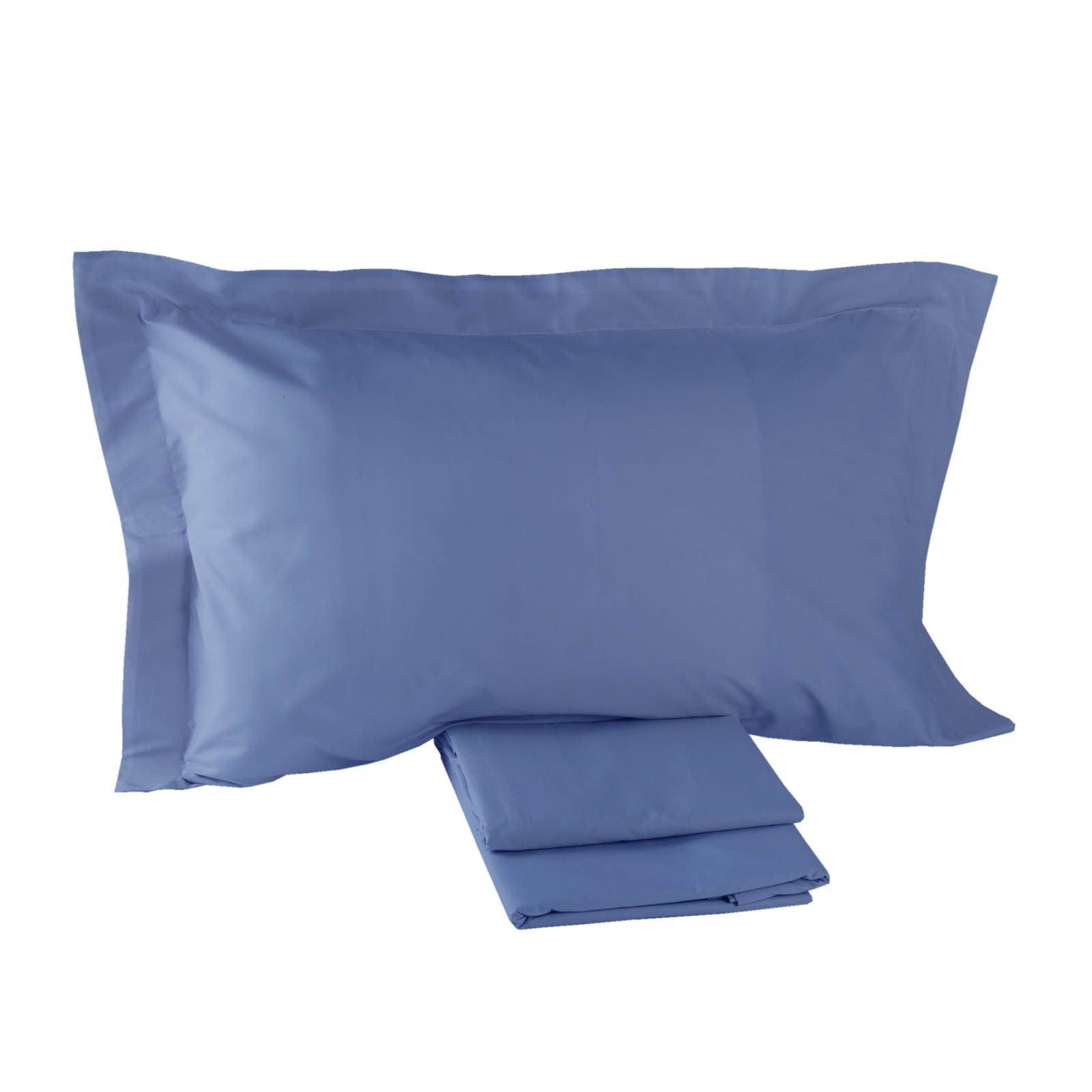 Mirabello Completo Lenzuola Matrimoniale in Percalle Tinta Unita Louisiana S84 - Passarelli Biancheria