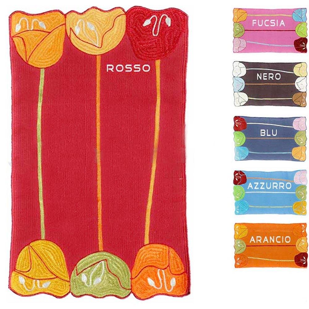 Arte Tappeti Tappeto Multiuso in Cotone Papavero - Varie Dimensioni - Passarelli Biancheria