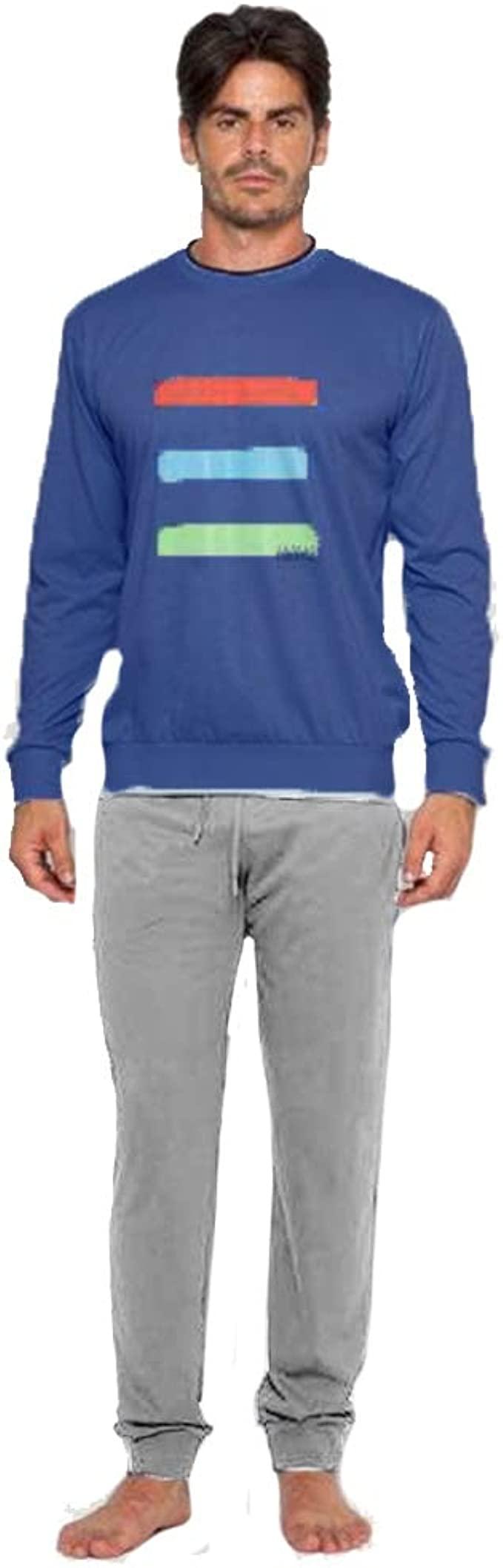 Jamas Pigiama Uomo Cotone Leggero Maniche Lunghe EJ2086 S50 - Passarelli Biancheria