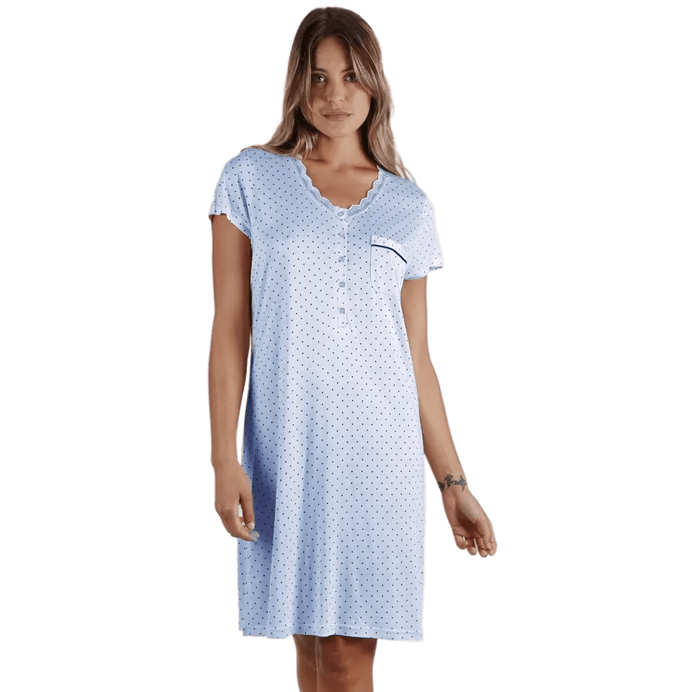 Admas Camicia da Notte Maniche Corte in Viscosa 51589 S30 - Passarelli Biancheria