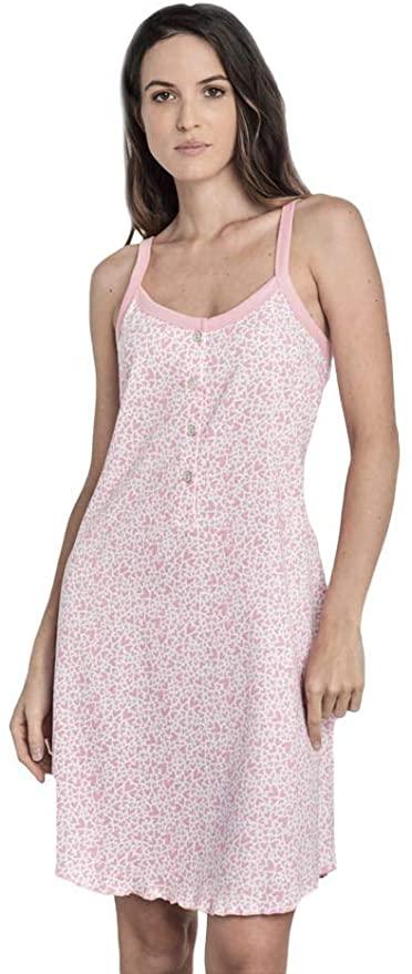Lingery Camicia da Notte per Donna a Spallina Stretta in Puro Cotone Jersey 9581 S22 - Passarelli Biancheria