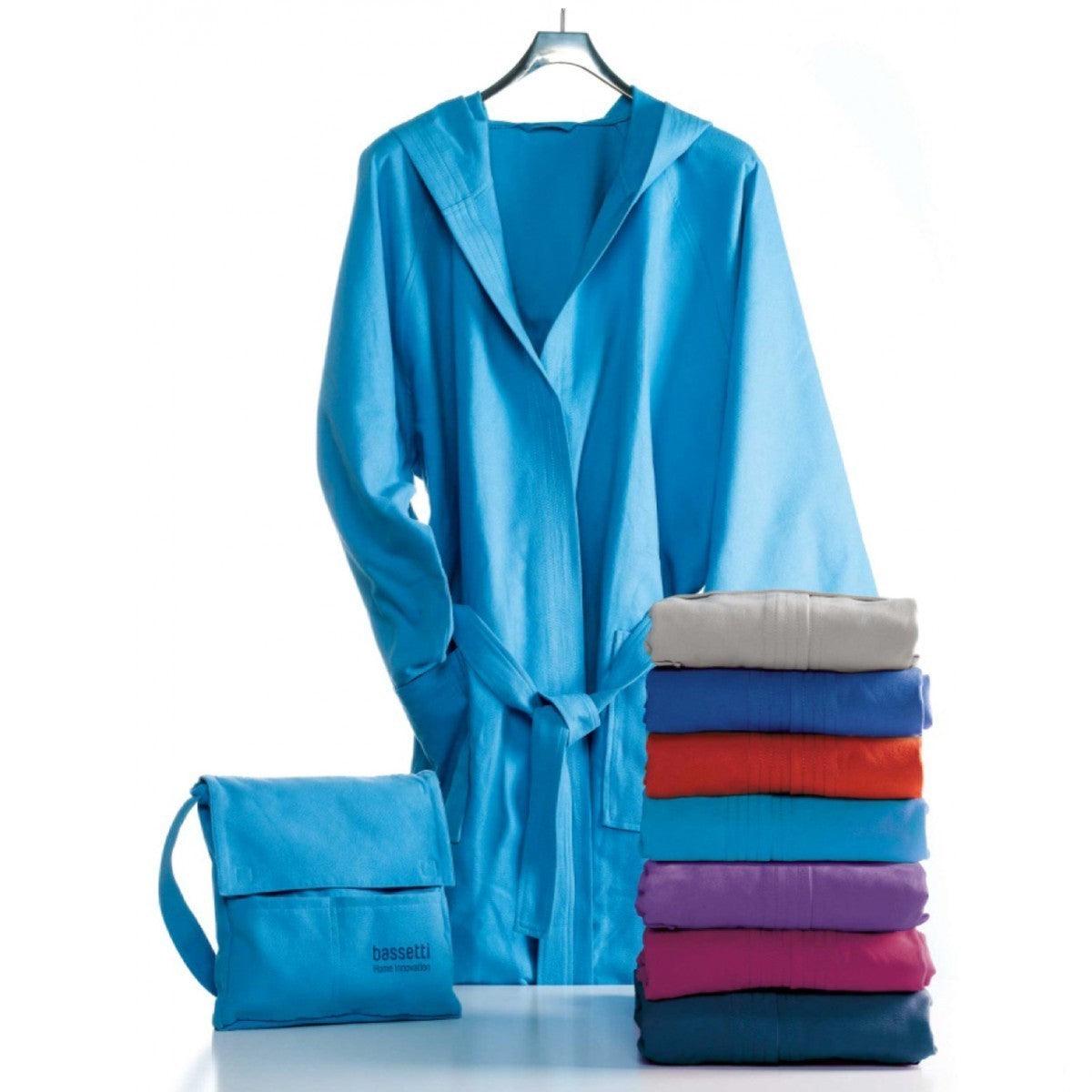 Bassetti Time Accappatoio con cappuccio in microfibra tinta unita S36 - Passarelli Biancheria