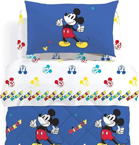 Caleffi Completo Lenzuola per Letto Singolo Mickey Retro D40 - Passarelli Biancheria