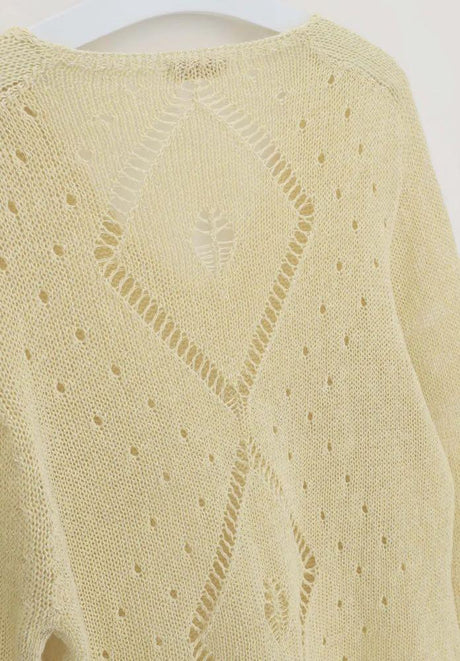 Oroblu Maglia da Donna in Cotone Metalizzato Sangallo Knit VOBT66976 S105 - Passarelli Biancheria