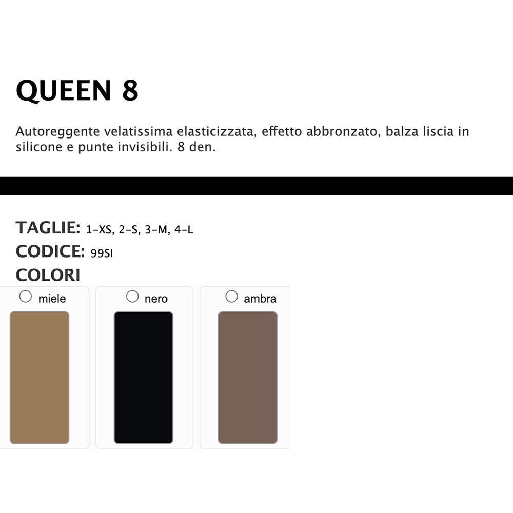 Sisi Autoreggente Velatissima Queen 8 Den 99SI S65 - Passarelli Biancheria