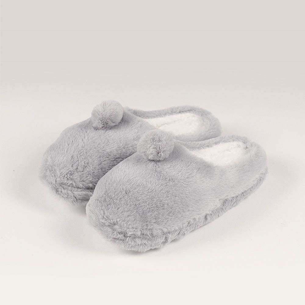 Kayser Pantofole Tipo Calzino Grigie Con Fondo In Gomma - Antiscivolo, Cotone Morbido, Taglia 43/44
