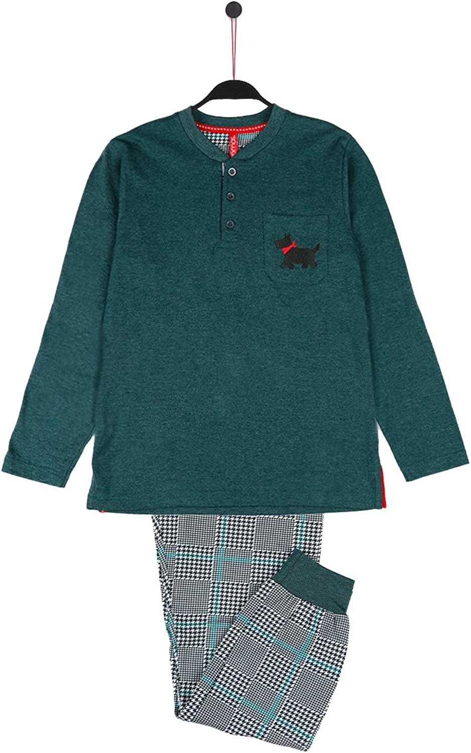 Admas Pigiama Bambino caldo cotone scozzese pied de poule 54286 S22 - Passarelli Biancheria