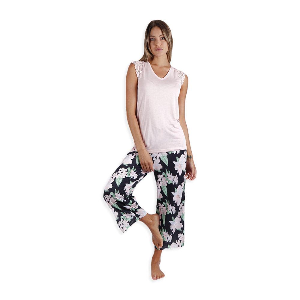 Admas Pigiama Estivo da Donna Smanicato Pantalone Lungo 55888 S25 - Passarelli Biancheria