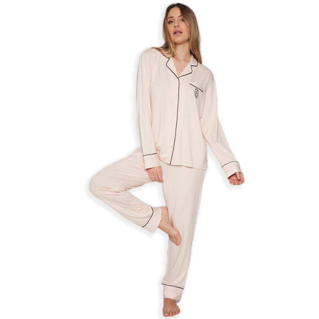 Admas Pigiama da Donna Aperto Avanti in Tessuto Modal 55840 S41 - Passarelli Biancheria