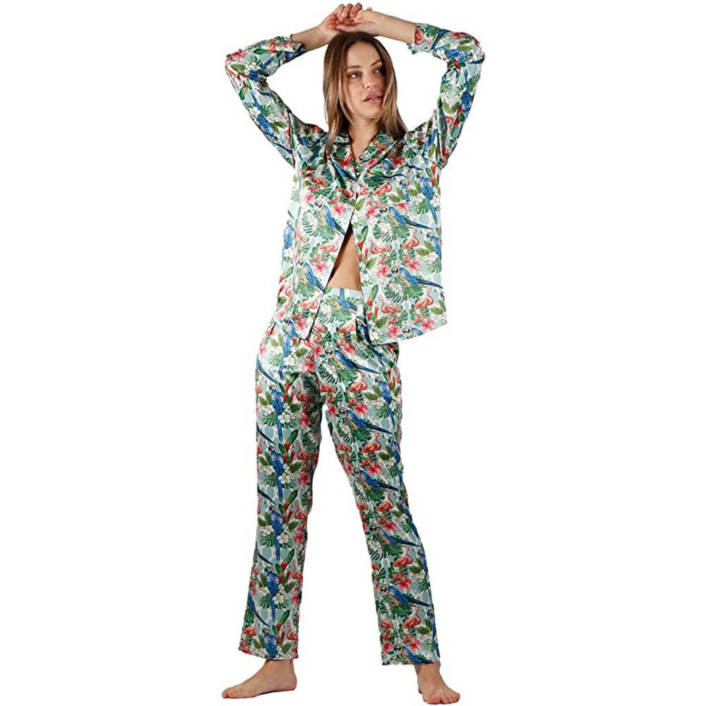 Admas Pigiama da Donna In Raso Maniche Lunghe 56168 S34 - Passarelli Biancheria