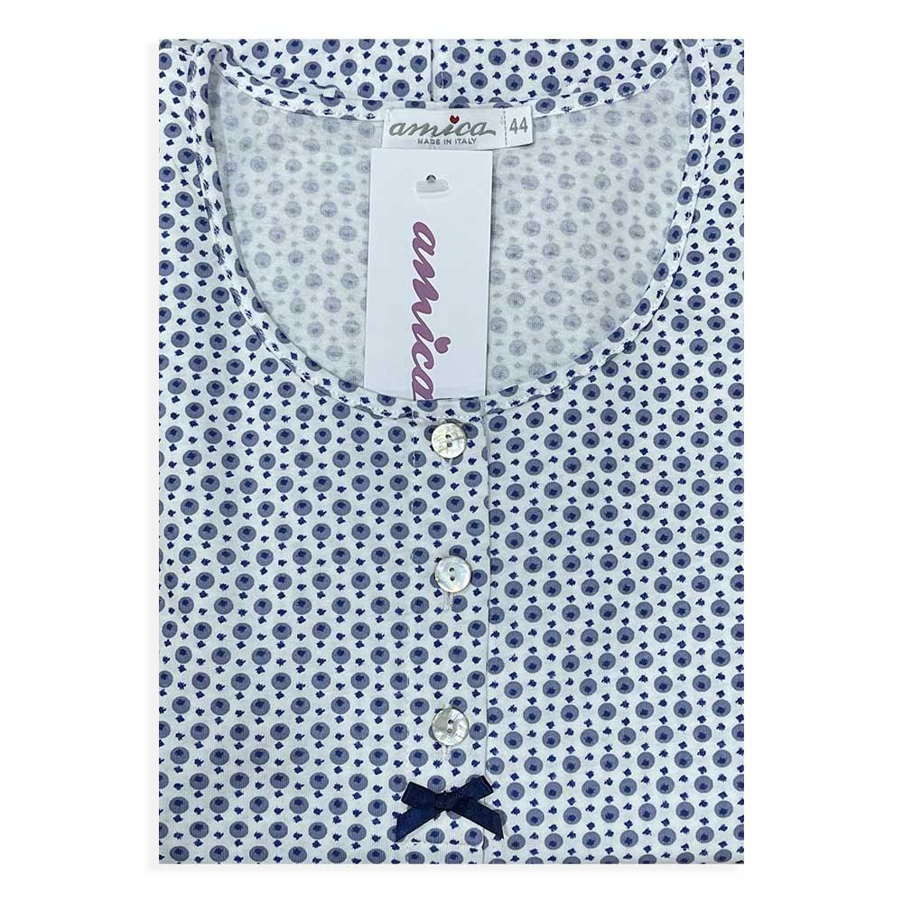 Amica Camicia da Notte Estiva Maniche Corte Aperta Avanti 21A578 S38 - Passarelli Biancheria
