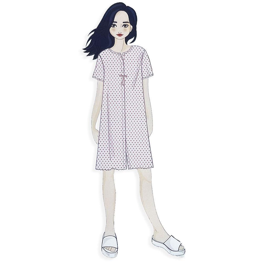 Amica Camicia da Notte Estiva Maniche Corte Aperta Avanti 21A578 S38 - Passarelli Biancheria