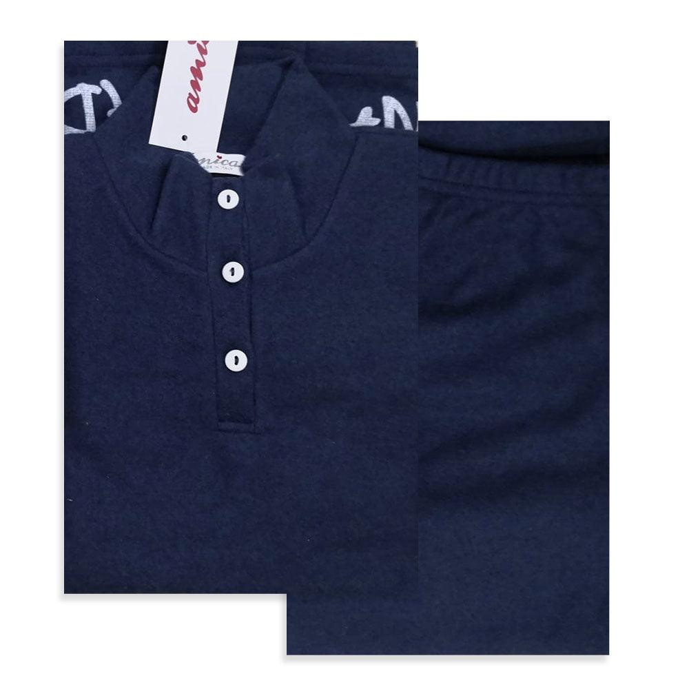 Amica Pigiama da Donna Invernale in Punto Milano a collo alto A409 S37 - Passarelli Biancheria