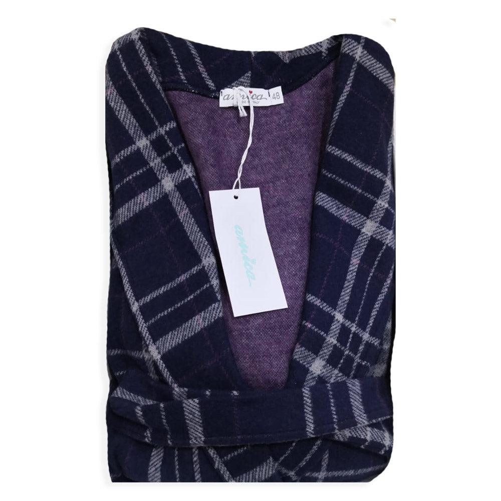 Amica Vestaglia Invernale in Punto Milano collo Sciallato da Donna A627 S37 - Passarelli Biancheria