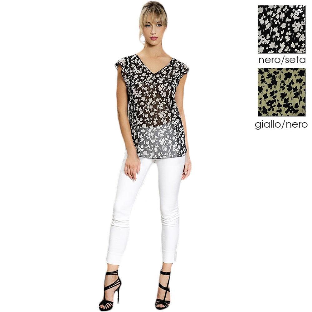 Antonella Maglietta Donna Maniche Corte Voile Stampato 63247 S27 - Passarelli Biancheria