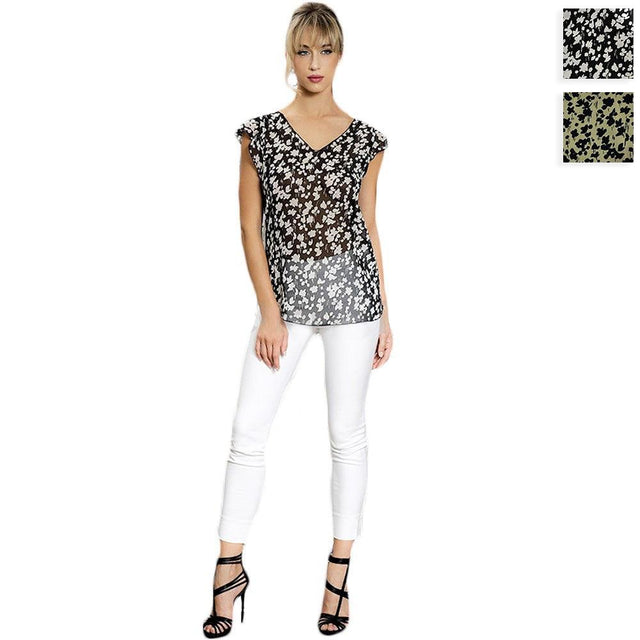 Antonella Maglietta Donna Maniche Corte Voile Stampato 63247 S27 - Passarelli Biancheria