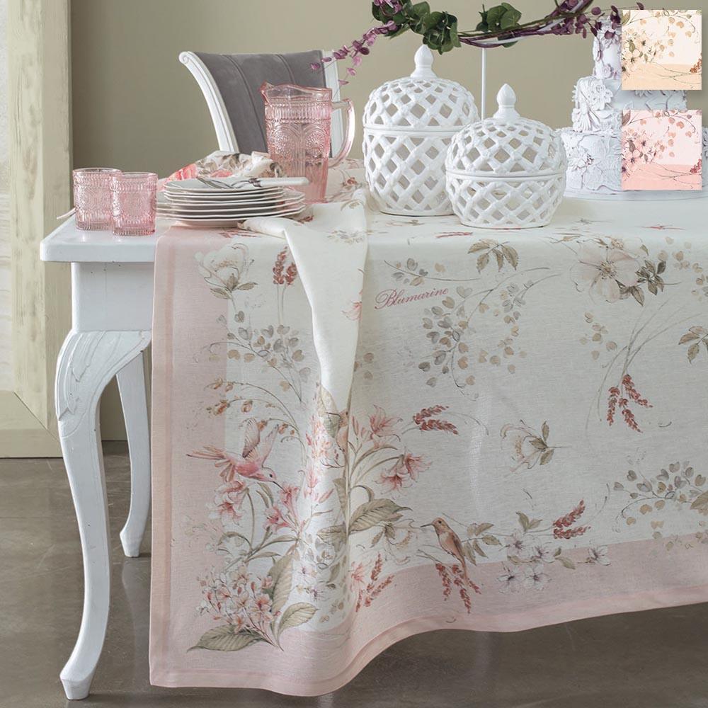 Blumarine Tovaglia in Lino Stampata 12 Posti Petite Colibrì 61328 S150 - Passarelli Biancheria