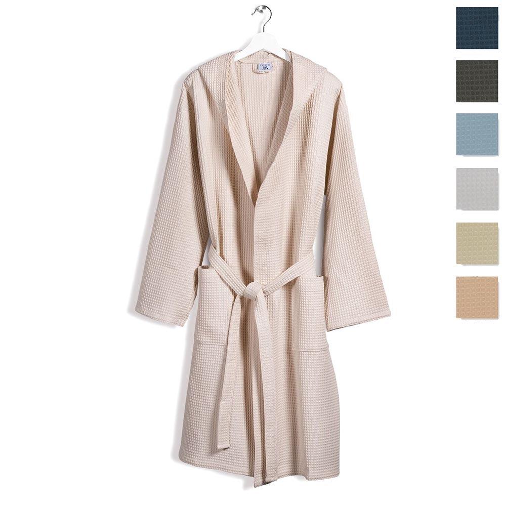 Caleffi Accappatoio a Nido D'ape con Cappuccio Puro Cotone Polo S30 - Passarelli Biancheria