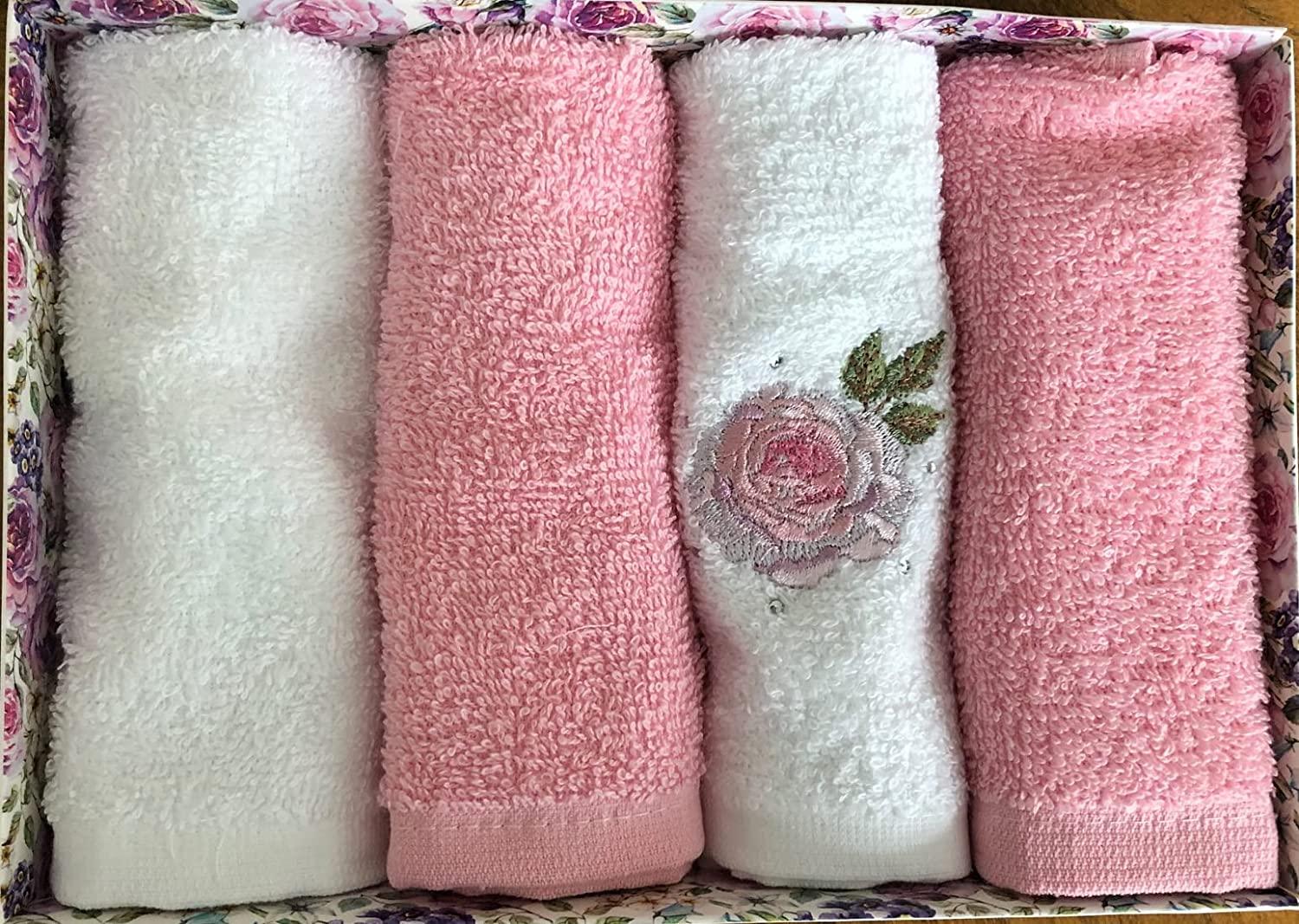 Caleffi Confezione 4 Lavette in Spugna con Ricamo D60 - Passarelli Biancheria