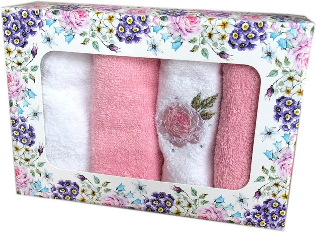 Caleffi Confezione 4 Lavette in Spugna con Ricamo D60 - Passarelli Biancheria