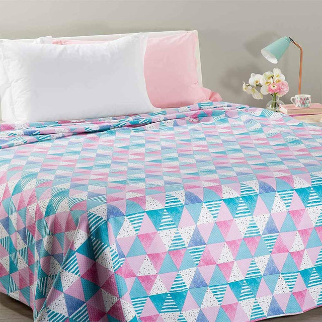 Caleffi Copriletto Estivo Matrimoniale in Cotone Piquet Summer Breeze Pink 1002085 D30 - Passarelli Biancheria